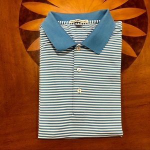 Peter Millar EUC Sky Blue Striped Polo Large